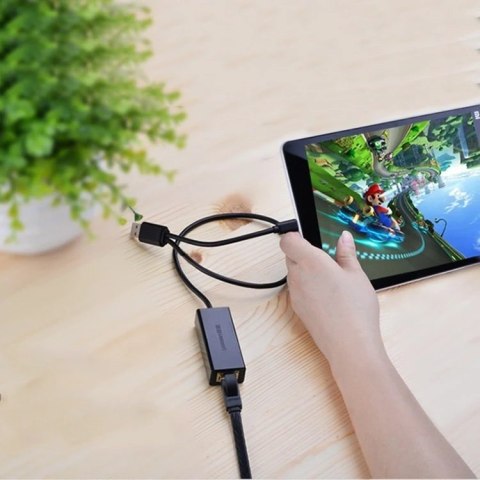 Zewnęrza karta sieciowa UGREEN RJ45 - USB 2.0 100 Mbps Ethernet czarny (CR110 20254)