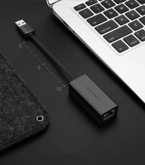 Zewnęrza karta sieciowa UGREEN RJ45 - USB 2.0 100 Mbps Ethernet czarny (CR110 20254)