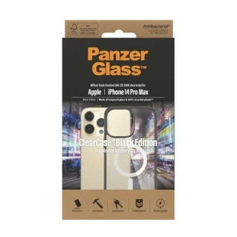 Etui PanzerGlass ClearCase MagSafe do iPhone 14 Pro Max 6,7" Antibacterial czarny/black 0416