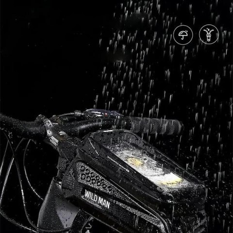 Etui/uchwyt rowerowy WILDMAN MS77 sakwa na ramę czarna/black