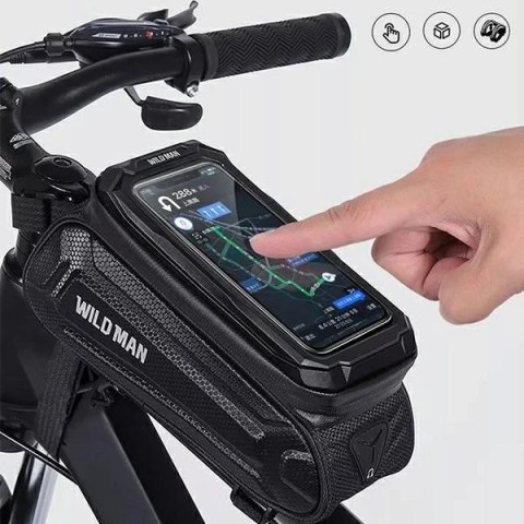 Etui/uchwyt rowerowy WILDMAN SX3 sakwa na ramę czarna/black
