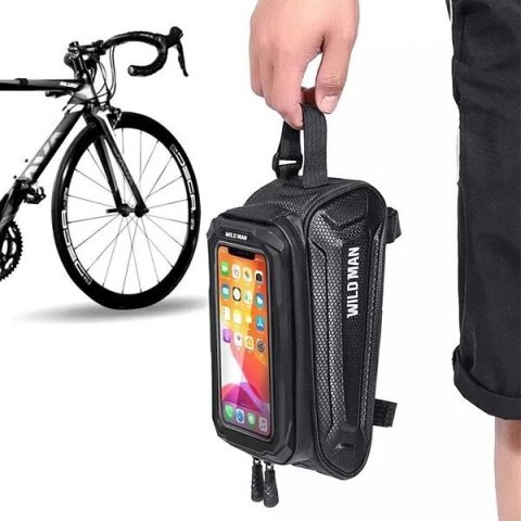 Etui/uchwyt rowerowy WILDMAN SX3 sakwa na ramę czarna/black