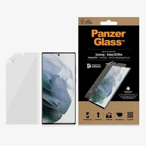 Folia PanzerGlass TPU do Samsung S22 Ultra 5G Case Friendly, Fingerprint, Antibacterial, Designed for Samsung, Materiał TPU