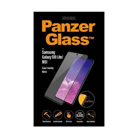 Szkło PanzerGlass E2E Super+ do Samsung S10 Lite CG770/M51 Case Friendly czarny/black