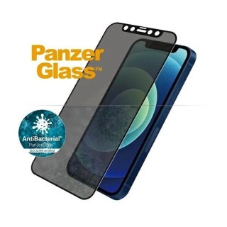 Szkło PanzerGlass E2E Super+ do iPhone 12 Mini Case Friendly AntiBacterial Microfracture Privacy czarny/black