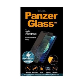 Szkło PanzerGlass E2E Super+ do iPhone 12 Mini Case Friendly AntiBacterial Microfracture Privacy czarny/black