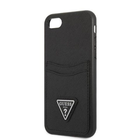 Etui Guess GUHCI8PSATPK do Apple iPhone 7/8 SE 2020 / SE 2022 hardcase czarny/black hardcase Saffiano Triangle Logo Cardslot