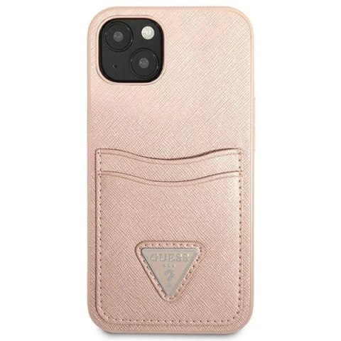 Etui Guess GUHCP13MPSATPP do Apple iPhone 13 6,1" różowy/pink hardcase SaffianoTriangle Logo Cardslot