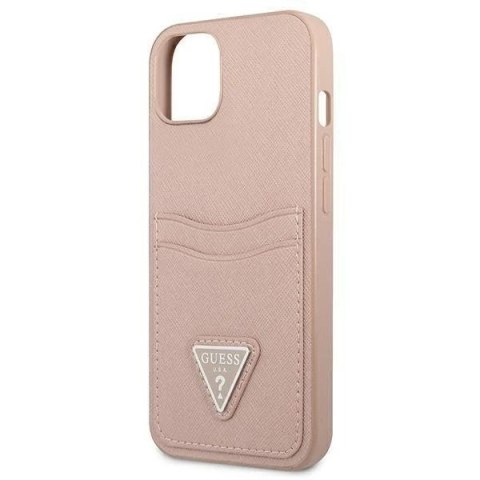 Etui Guess GUHCP13MPSATPP do Apple iPhone 13 6,1" różowy/pink hardcase SaffianoTriangle Logo Cardslot