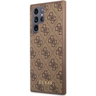 Etui Guess GUHCS23LG4GFBR do Samsung Galaxy S23 Ultra S918 brązowy/brown hard case 4G Metal Gold Logo