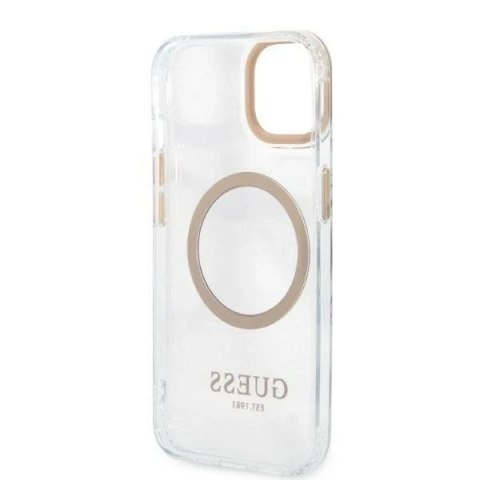 Etui Guess GUHMP13MHTRMD do Apple iPhone 13 6,1" złoty/gold hard case Metal Outline Magsafe