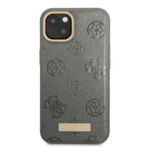 Etui Guess GUHMP13MSAPSTG do Apple iPhone 13 6,1" szary/grey hardcase Peony Logo Plate MagSafe
