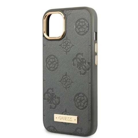 Etui Guess GUHMP13MSAPSTG do Apple iPhone 13 6,1" szary/grey hardcase Peony Logo Plate MagSafe