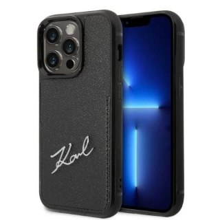 Etui Karl Lagerfeld KLHCP14XCSSK do iPhone 14 Pro Max 6,7" hardcase Signature Logo Cardslot czarny/black