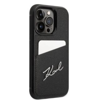 Etui Karl Lagerfeld KLHCP14XCSSK do iPhone 14 Pro Max 6,7" hardcase Signature Logo Cardslot czarny/black