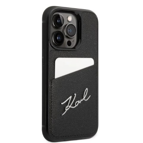 Etui Karl Lagerfeld KLHCP14XCSSK do iPhone 14 Pro Max 6,7" hardcase Signature Logo Cardslot czarny/black
