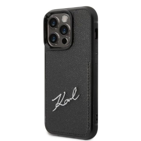 Etui Karl Lagerfeld KLHCP14XCSSK do iPhone 14 Pro Max 6,7" hardcase Signature Logo Cardslot czarny/black