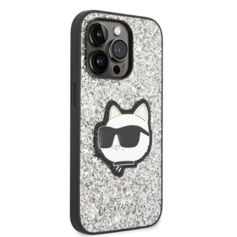 Etui Karl Lagerfeld KLHCP14XG2CPS do iPhone 14 Pro Max 6,7" hardcase Glitter Choupette Patch srebrny/silver
