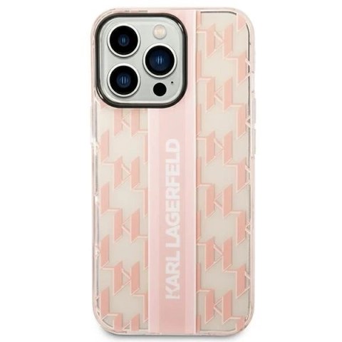 Etui Karl Lagerfeld KLHCP14XHKLSPCP do iPhone 14 Pro Max 6,7" hardcase Mono Vertical Stripe różowy/pink