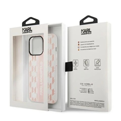 Etui Karl Lagerfeld KLHCP14XHKLSPCP do iPhone 14 Pro Max 6,7" hardcase Mono Vertical Stripe różowy/pink