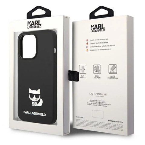Etui Karl Lagerfeld KLHCP14XSLCTBK do iPhone 14 Pro Max 6,7" hardcase Silicone Choupette Body czarny/black