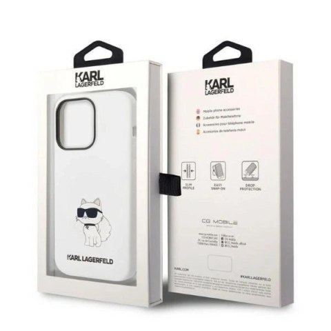 Etui Karl Lagerfeld KLHCP14XSNCHBCH do iPhone 14 Pro Max 6,7" hardcase Silicone Choupette biały/white