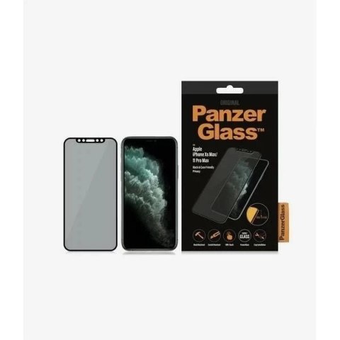 Szkło PanzerGlass E2E Super+ do iPhone Xs Max /11 Pro Max Case Friendly Privacy czarny/black