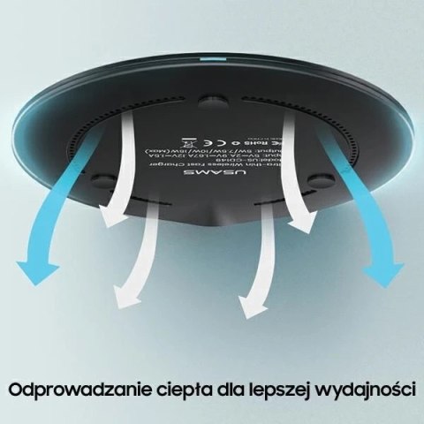 USAMS Ładowarka indukcyjna US-CD149 15W Ultra thin biały/white CD149DZ02