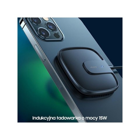 USAMS Ładowarka indukcyjna US-CD159 magnetic W1 15W Extra-thin iPhone 12 series czarny/black CD159DZ01