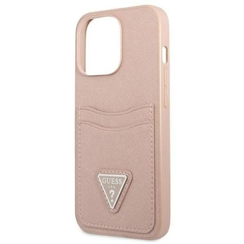 Etui Guess GUHCP13LPSATPP do Apple iPhone 13 Pro / 13 6,1" różowy/pink hardcase SaffianoTriangle Logo Cardslot