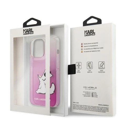 Etui Karl Lagerfeld KLHCP14XCFNRCPI do iPhone 14 Pro Max 6,7" hardcase Choupette Fun różowy/pink