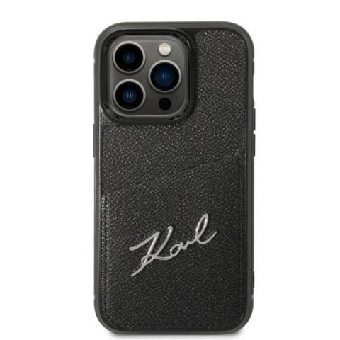 Etui Karl Lagerfeld KLHCP14XCSSK do iPhone 14 Pro Max 6,7" hardcase Signature Logo Cardslot czarny/black