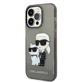 Etui Karl Lagerfeld KLHCP14XHNKCTGK do iPhone 14 Pro Max 6,7" hardcase Gliter Karl&Choupette czarny/black