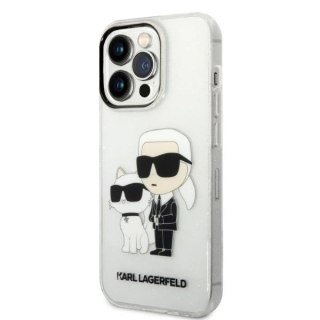 Etui Karl Lagerfeld KLHCP14XHNKCTGT do iPhone 14 Pro Max 6,7" hardcase Gliter Karl&Choupette transparent