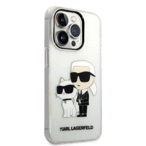Etui Karl Lagerfeld KLHCP14XHNKCTGT do iPhone 14 Pro Max 6,7" hardcase Gliter Karl&Choupette transparent