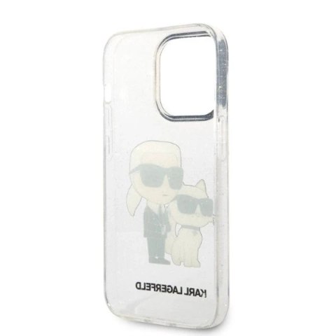 Etui Karl Lagerfeld KLHCP14XHNKCTGT do iPhone 14 Pro Max 6,7" hardcase Gliter Karl&Choupette transparent