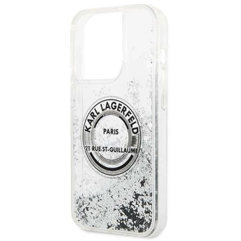 Etui Karl Lagerfeld KLHCP14XLCRSGRS do iPhone 14 Pro Max 6,7" hardcase Liquid Glitter RSG srebrny/silver