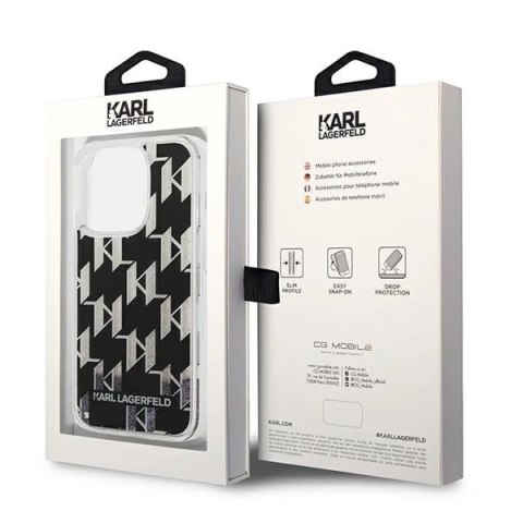 Etui Karl Lagerfeld KLHCP14XLMNMK do iPhone 14 Pro Max 6,7" hardcase Liquid Glitter Monogram czarny/black