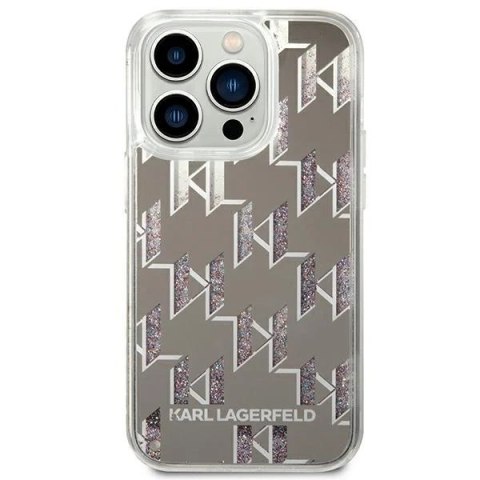 Etui Karl Lagerfeld KLHCP14XLMNMS do iPhone 14 Pro Max 6,7" hardcase Liquid Glitter Monogram srebrny/silver