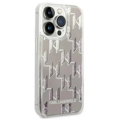 Etui Karl Lagerfeld KLHCP14XLMNMS do iPhone 14 Pro Max 6,7" hardcase Liquid Glitter Monogram srebrny/silver