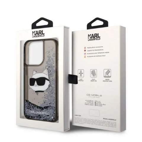 Etui Karl Lagerfeld KLHCP14XLNCHCK do iPhone 14 Pro Max 6,7" hardcase Glitter Choupette Head czarny/black