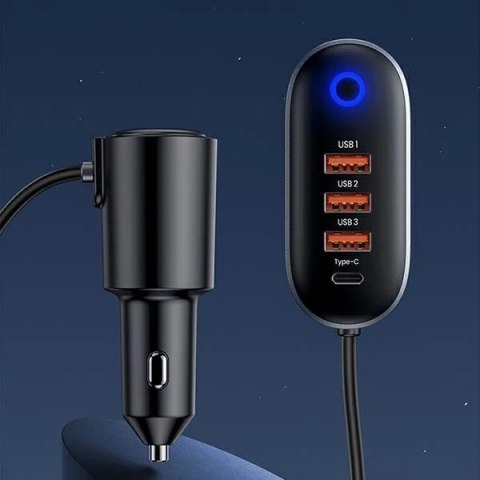 USAMS Ład. sam. 3xUSB 1xUSB-C 156W czarny/black CC161CC01 (US-CC161)