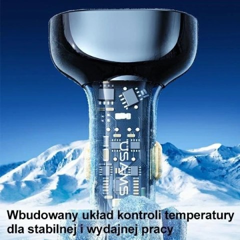 USAMS Ładowarka samochodowa 2xUSB+1xUSB-C 125W Fast Charge transparent blue CC158CC02 (US-CC158)