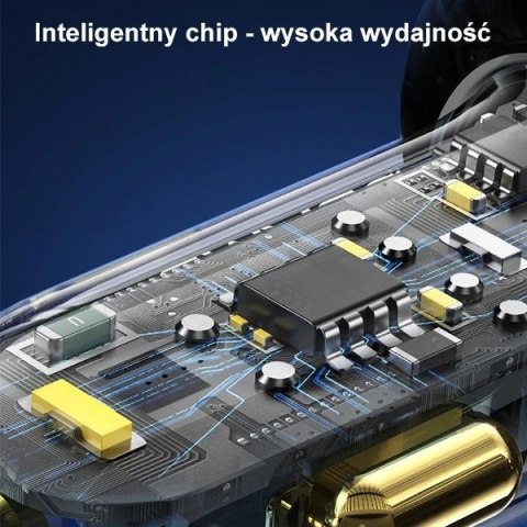 USAMS Ładowarka samochodowa 2xUSB+1xUSB-C 80W Fast Charge + kabel USB-C - USB-C BXLACCTC01