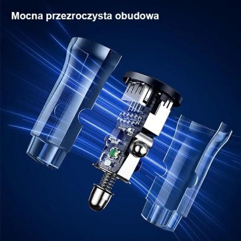 USAMS Ładowarka samochodowa C31 3A 2xUSB-A Fast Charge niebieski/blue CC162CC02 (US-CC162)
