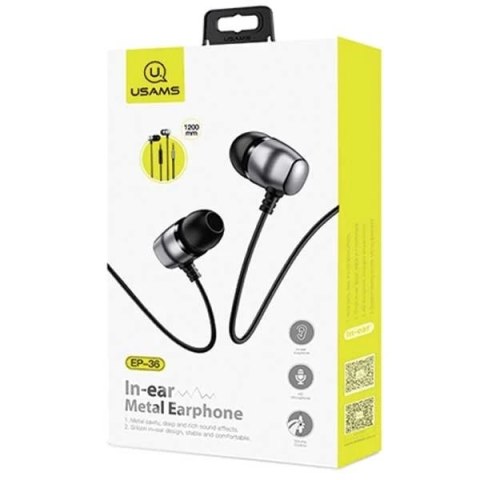 USAMS Słuchawki stereo EP-36 3,5 mm stalowy/tarnish HSEP3602