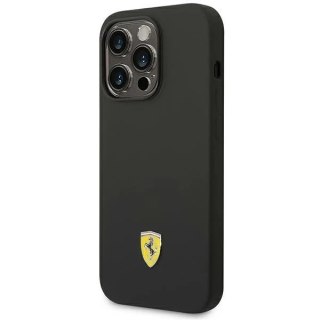 Etui Ferrari FEHCP14XSIBBK do iPhone 14 Pro Max 6,7" hardcase Silicone Metal Logo czarny/black