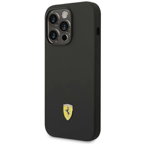 Etui Ferrari FEHCP14XSIBBK do iPhone 14 Pro Max 6,7" hardcase Silicone Metal Logo czarny/black