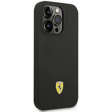 Etui Ferrari FEHCP14XSIBBK do iPhone 14 Pro Max 6,7" hardcase Silicone Metal Logo czarny/black