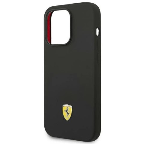 Etui Ferrari FEHCP14XSIBBK do iPhone 14 Pro Max 6,7" hardcase Silicone Metal Logo czarny/black